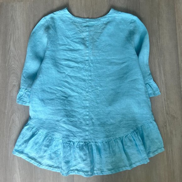 BRYN WALKER 100% Linen Layla Hi/Low Bell Sleeve Top Sz S Oversized NWT - Picture 4 of 7